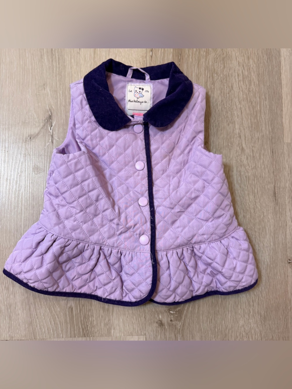 Gymboree Fall 2014 Quilted Ruffle Vest Purple Corduroy Collar 12-24M